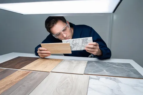 Digital print inspection for stone-look luxury vinyl