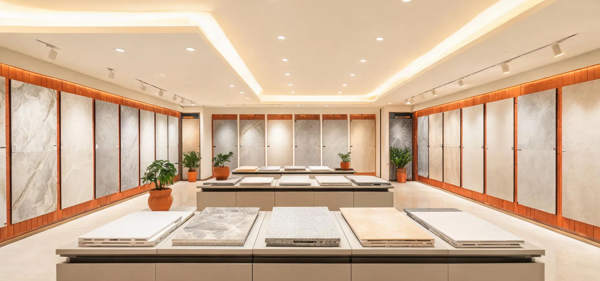 MSI porcelain tile and quartz slab showroom featuring curated stone looks