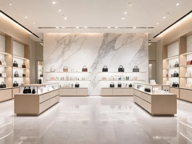 Retail store with polished porcelain floors